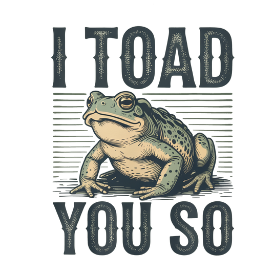 DTF HEAT PRESS TRANSFER I TOAD YOU SO  READY TO PRESS TRANSFER ONLY