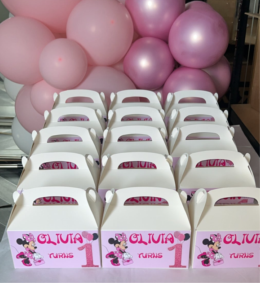 MINNIE MOUSE PARTY BOX PARTY FAVOUR 1 BOX CLOUD THEME ANY THEME