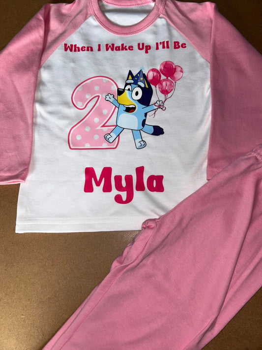 Bluey When I Wake Up I Will Be Personalised Pjs 6-12m to 9-10y