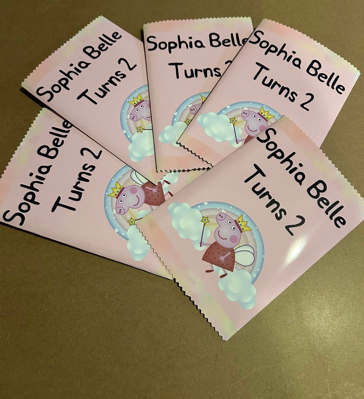 PERSONALISED CRISP PACKET PARTY FAVOURS - ANY THEME PEPPA PIG