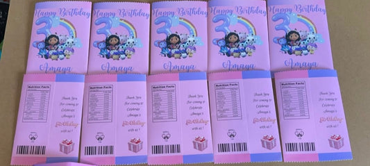 GABBYS DOLL HOUSE PERSONALISED CRISP PACKET PARTY FAVOURS - ANY THEME