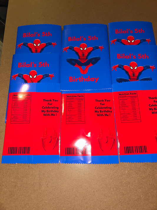PERSONALISED SPIDERMAN CRISP PACKET PARTY FAVOURS - ANY THEME