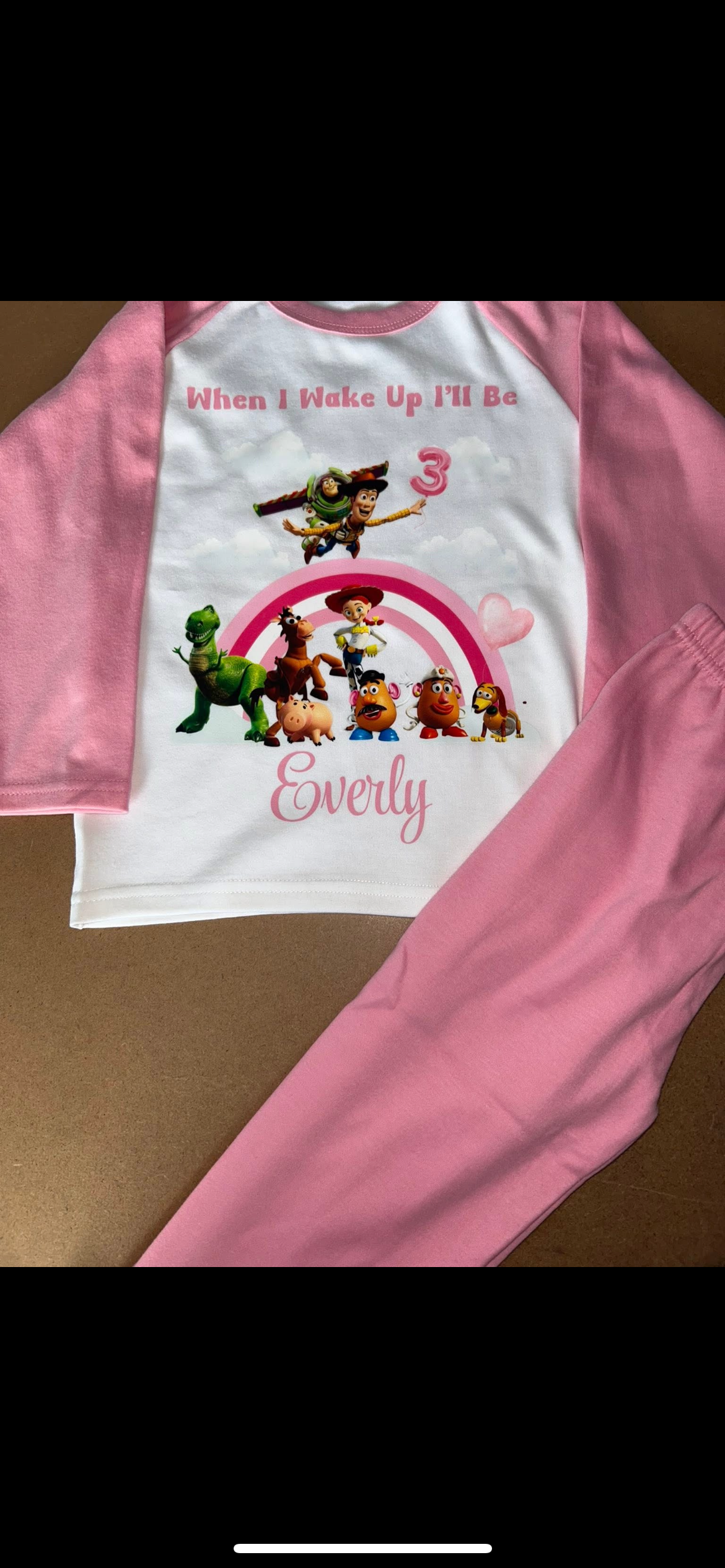 Toy Story personalised birthday pjs when I wake up I’ll be birthday pyjamas kids