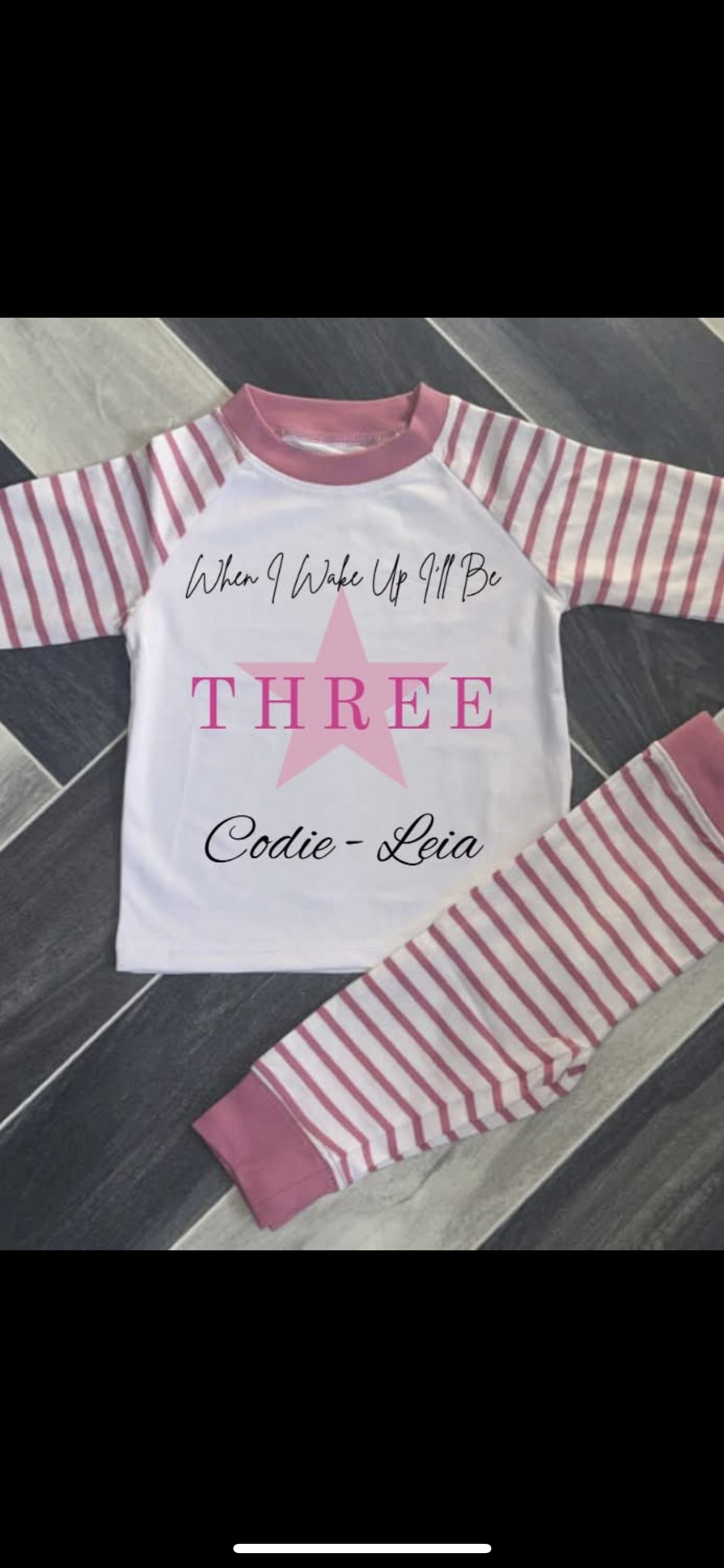 When I Wake Up I Will Be … Personalised PJs Upto 3-4 Years Navy Or Pink