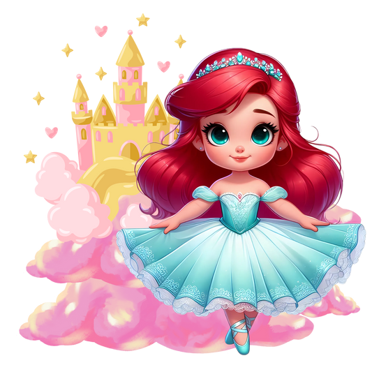 DTF HEAT PRESS TRANSFER PRINCESS CASTLE  READY TO PRESS TRANSFER ONLY