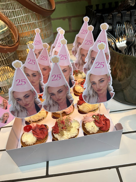 Personalised Face cupcake toppers 6 pcs.,Custom  Photo Cupcake Toppers 6 pcs.