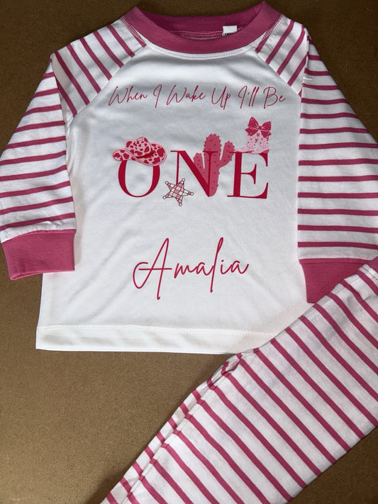 RODEO WHEN I WAKE UP I'LL BE BIRTHDAY PYJAMAS PINK OR NAVY