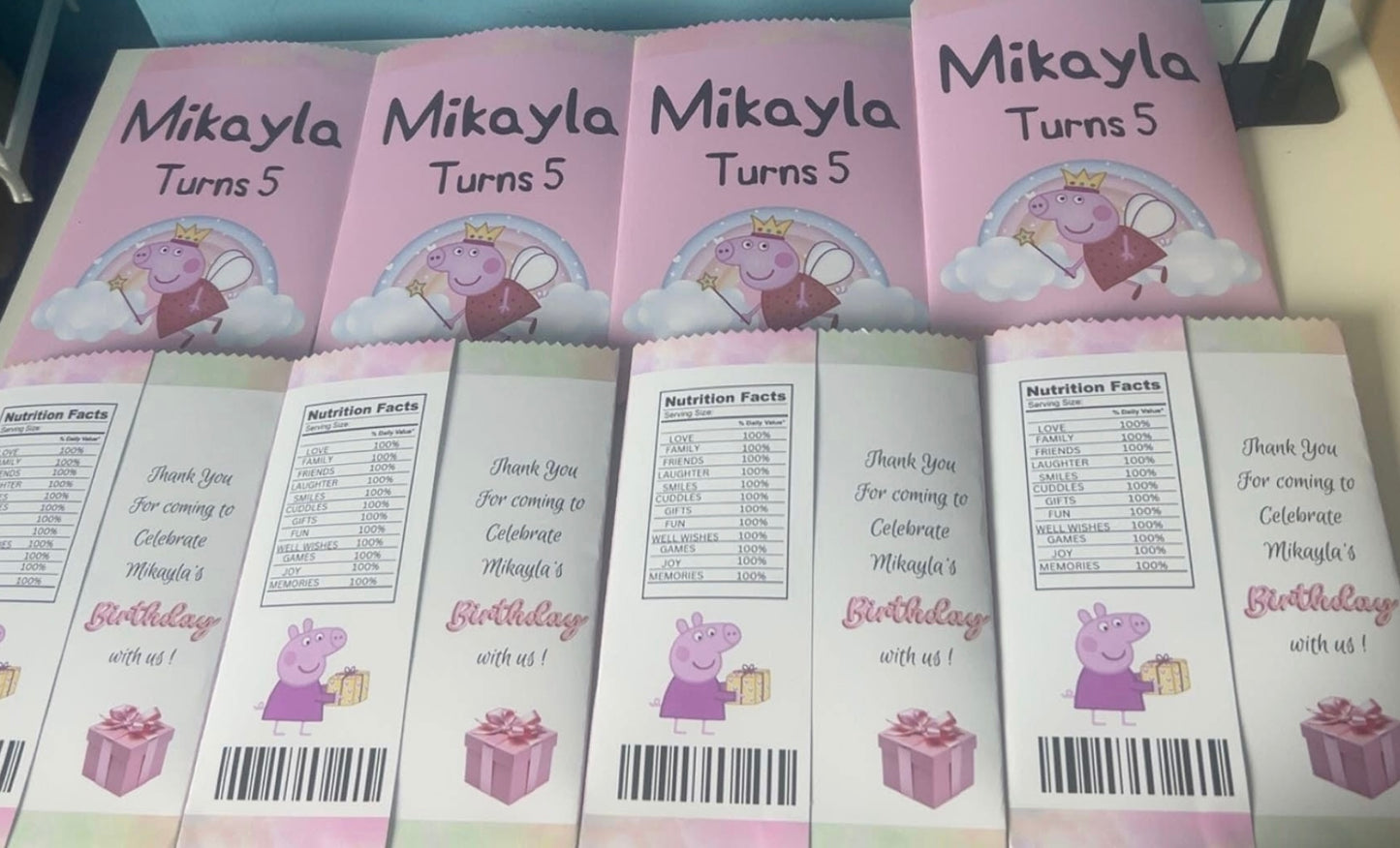 PERSONALISED CRISP PACKET PARTY FAVOURS - ANY THEME PEPPA PIG
