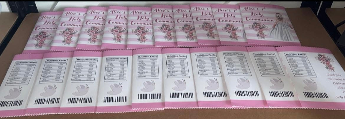 MY FIRST HOLY COMMUNION-PERSONALISED CRISP PACKET PARTY FAVOURS