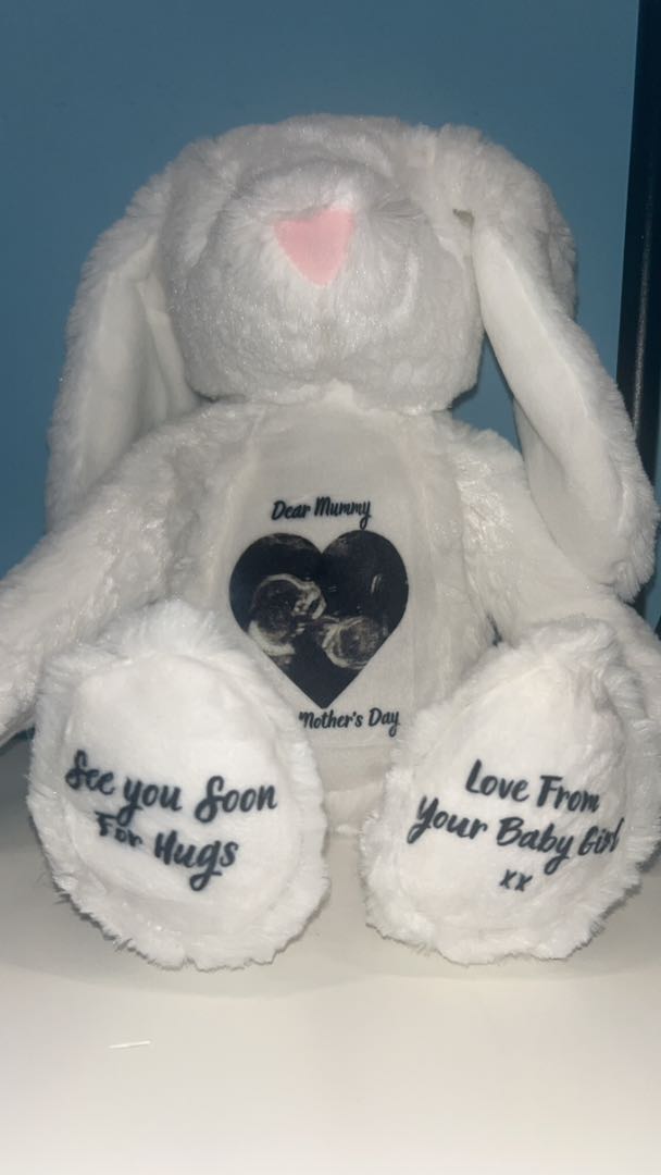 A HUG FROM HEAVEN- Memorial - Sympathy Gift - Picture Teddy Any Picture And Text