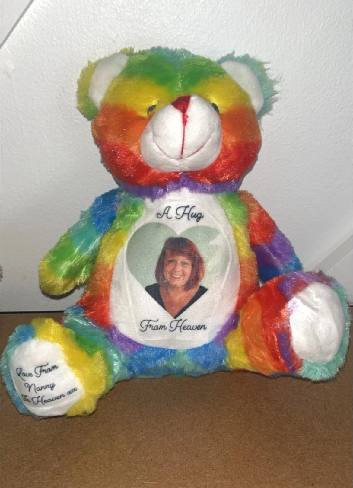 A HUG FROM HEAVEN- Memorial - Sympathy Gift - Picture Teddy Any Picture And Text