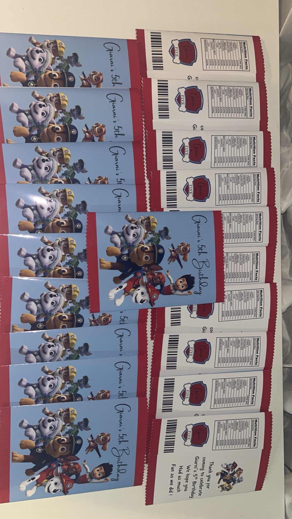 PAW PATROL-PERSONALISED CRISP PACKET PARTY FAVOURS - VARIABLE PACK OPTIONS
