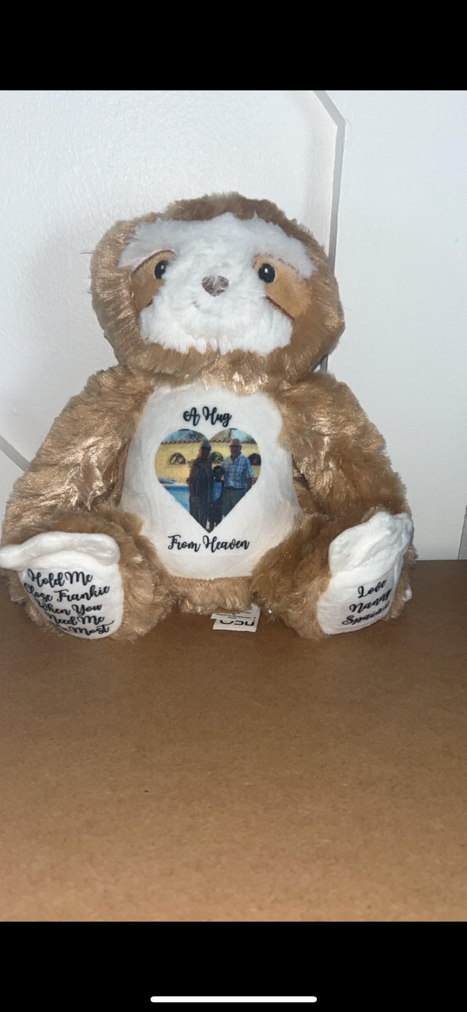 A HUG FROM HEAVEN- Memorial - Sympathy Gift - Picture Teddy Any Picture And Text
