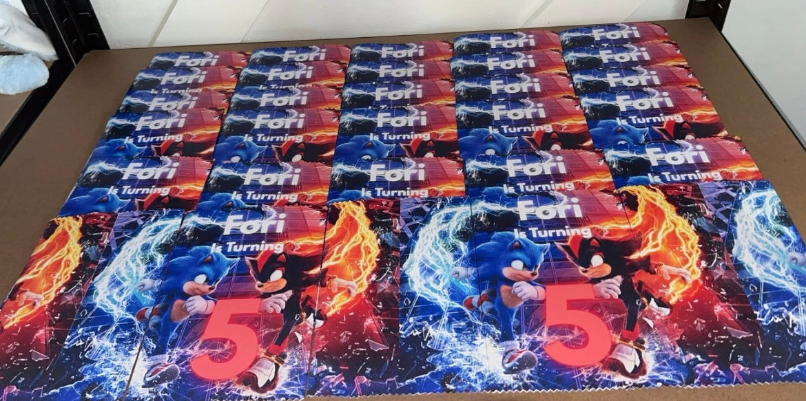 SONIC PERSONALISED CRISP PACKET PARTY FAVOURS - ANY THEME