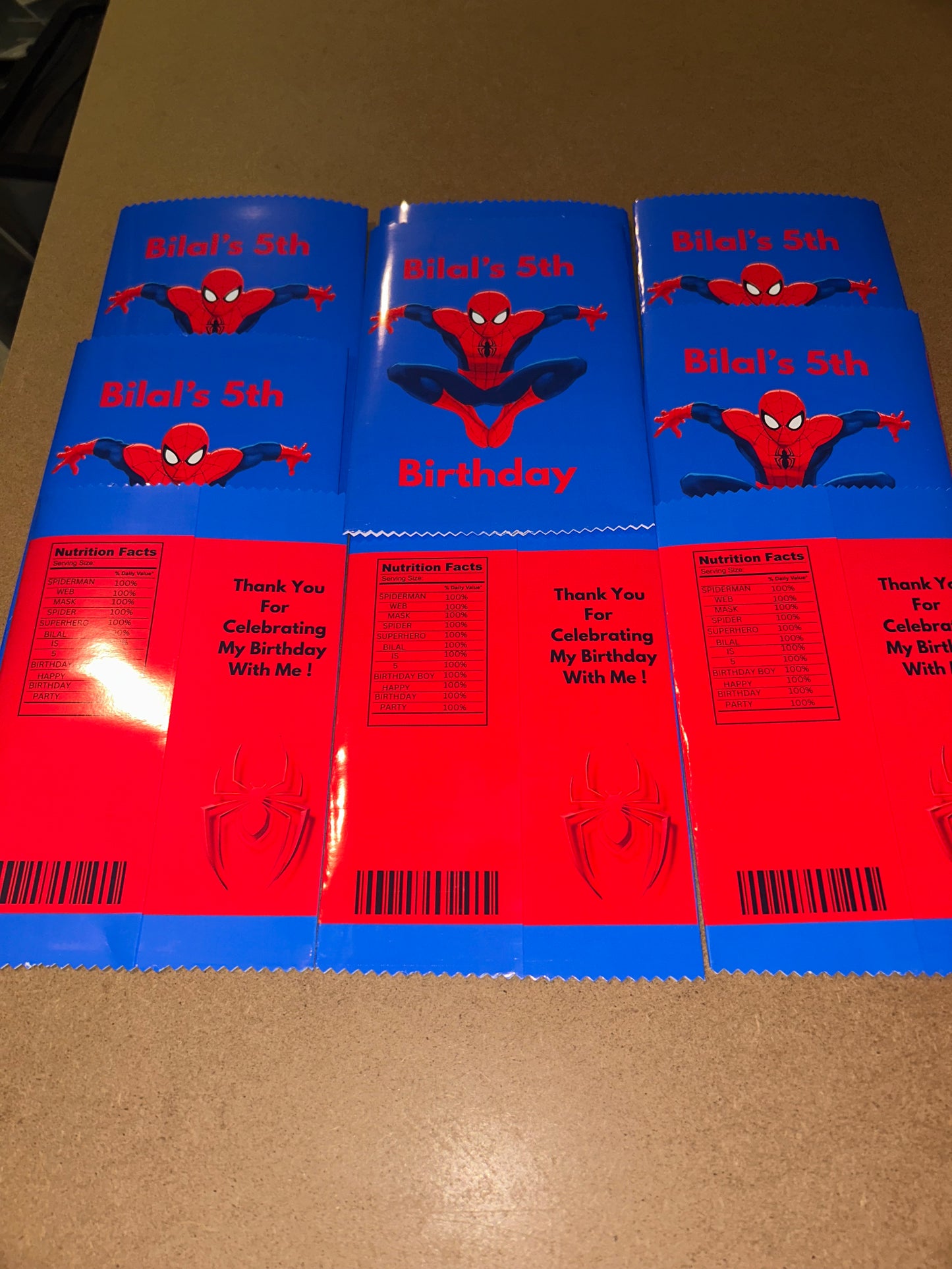 PERSONALISED SPIDERMAN CRISP PACKET PARTY FAVOURS - ANY THEME