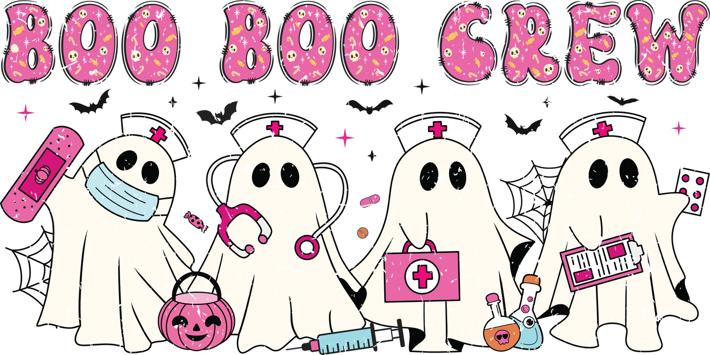 DTF HEAT PRESS TRANSFER  BOO BOO CREW HALLOWEEN  READY TO PRESS TRANSFER ONLY