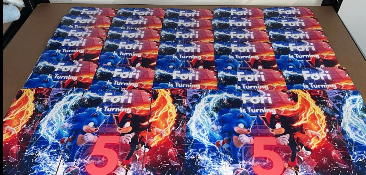 SONIC PERSONALISED CRISP PACKET PARTY FAVOURS - ANY THEME