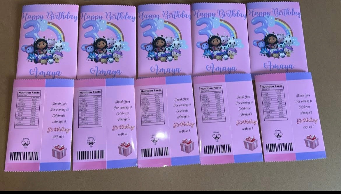 GABBYS DOLL HOUSE PERSONALISED CRISP PACKET PARTY FAVOURS - ANY THEME
