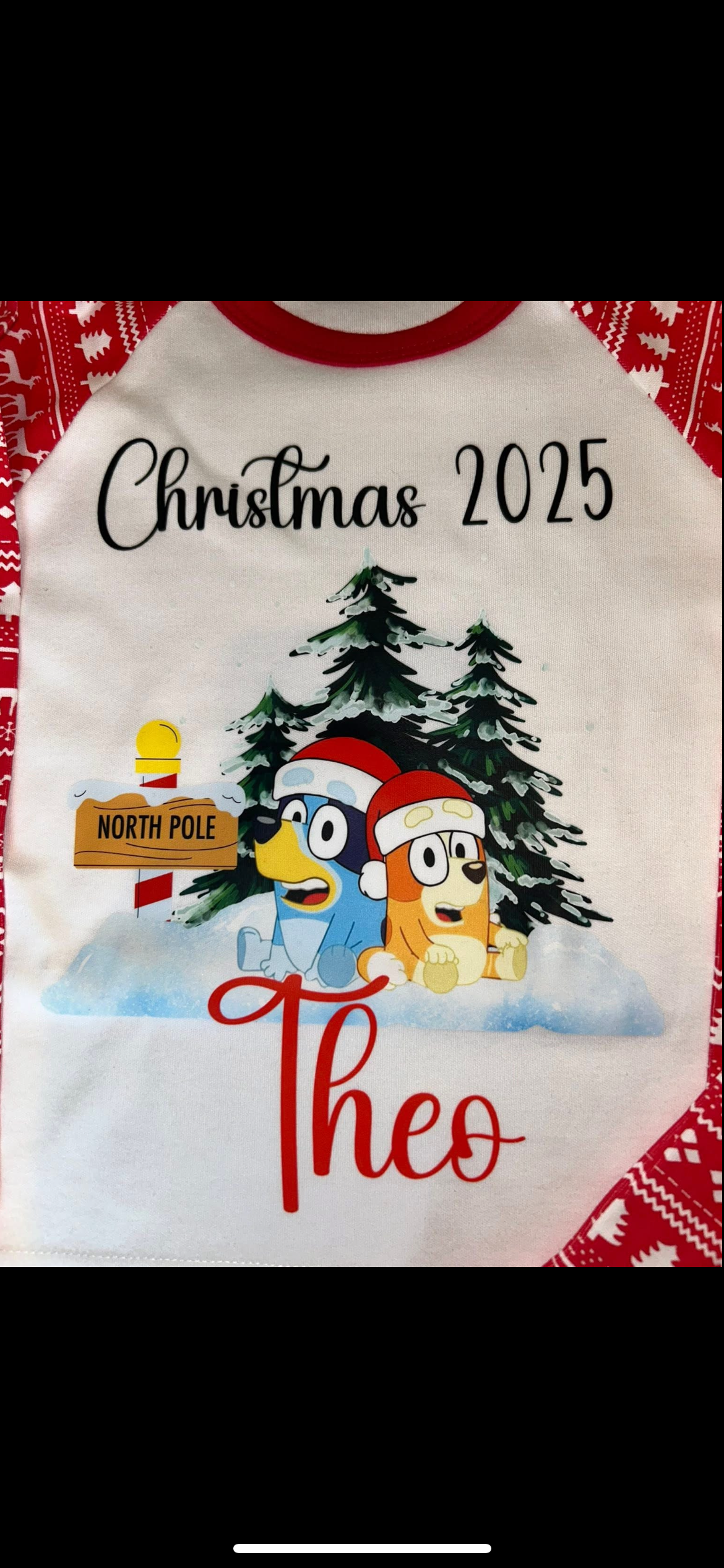 PERSONALISED CHRISTMAS KIDS PYJAMAS- CHRISTMAS BLUEY DESIGN