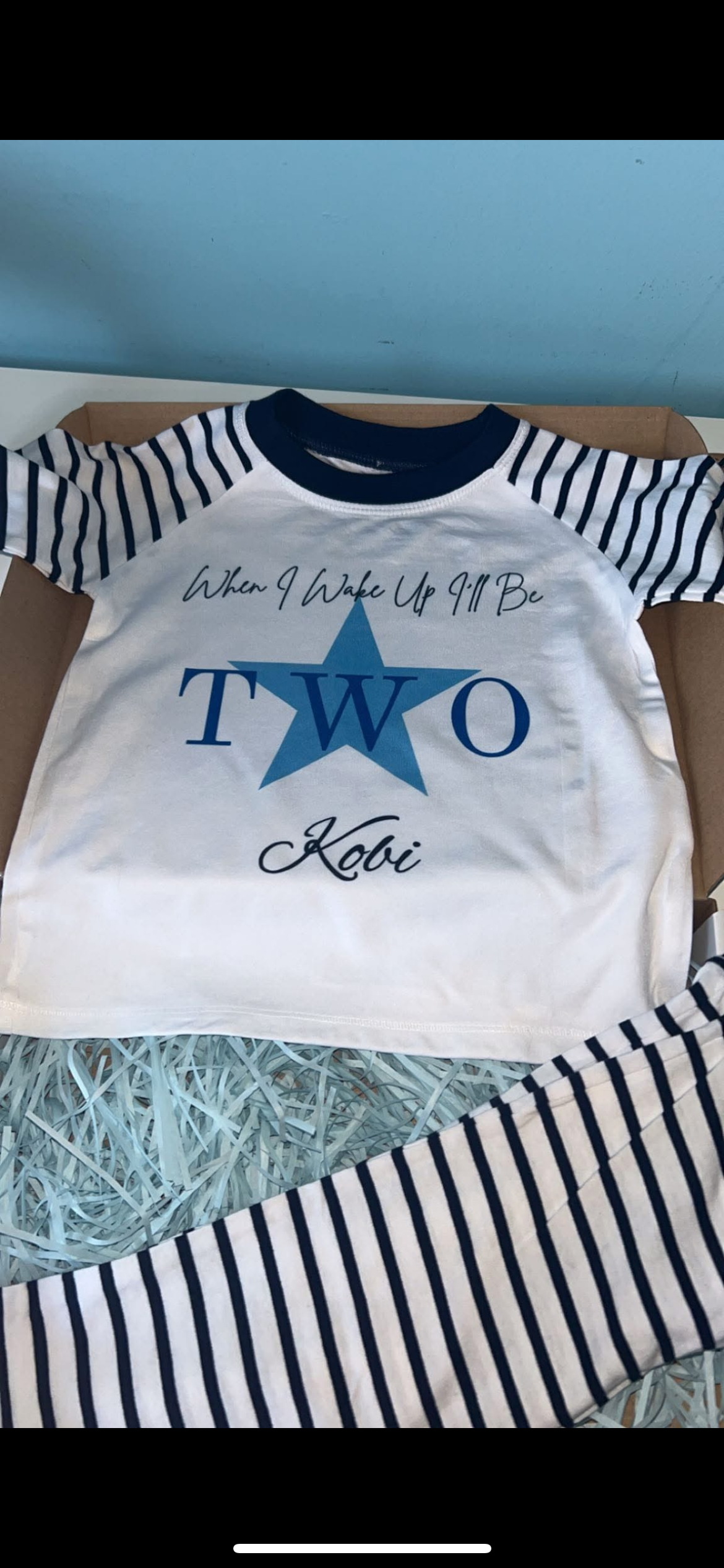 When I Wake Up I Will Be … Personalised PJs  Upto 3-4 Years Navy Or Pink