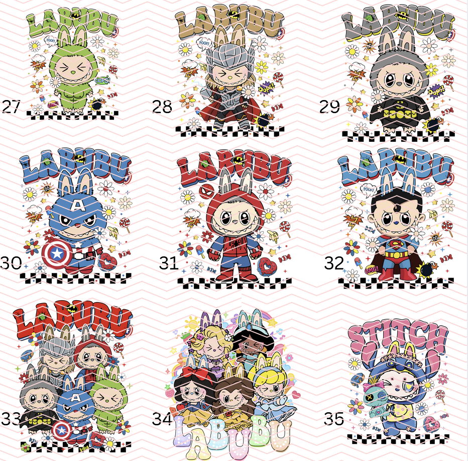 15CM  little Monsters Iron On Dtf Heat Transfer Childrens Ladies T-shirt