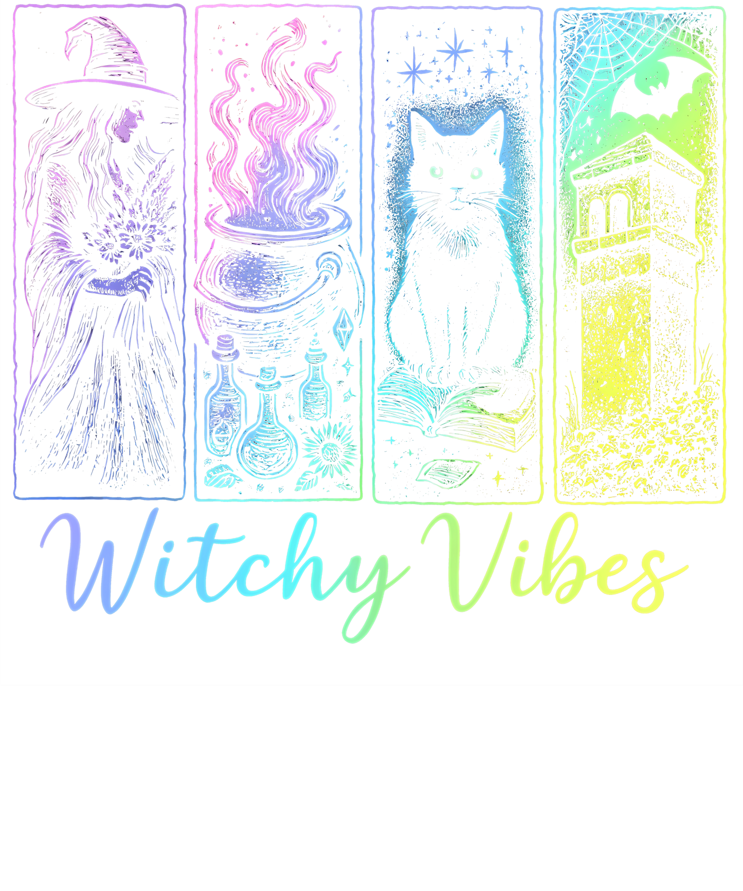 DTF HEAT PRESS TRANSFER WITCHY VIBES READY TO PRESS TRANSFER ONLY
