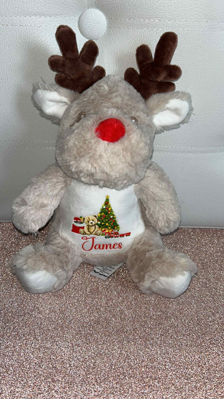 PERSONALISED CHRISTMAS REINDEER- 1ST XMAS - MERRY XMAS - BEAR DESIGN